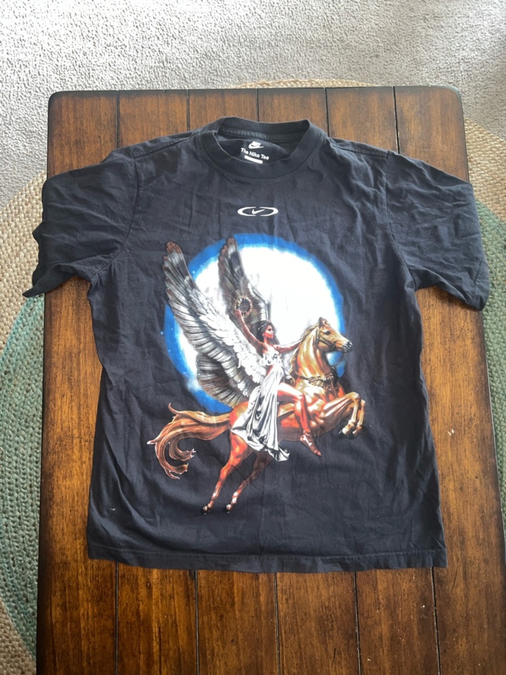 🎉🎉 5 for $20🎉🎉Nike Black Short-Sleeve Tee with Pegasus and Angel Graphic